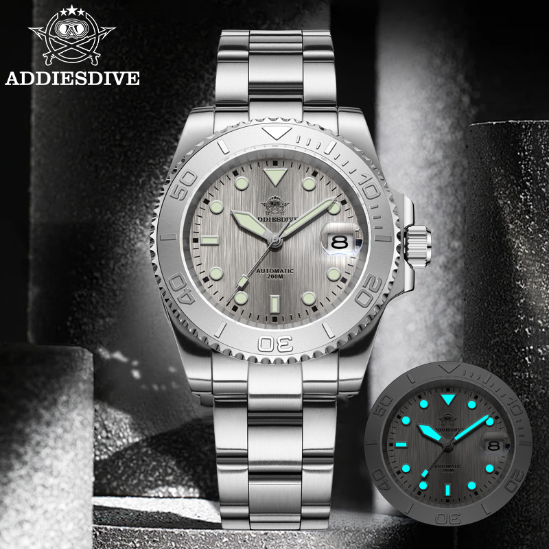 Glass Bed - ADDIESDIVE AD2087 Men Watch Waterproof 20Bar