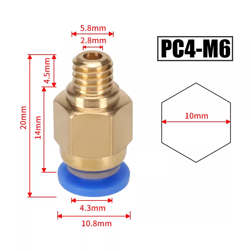 10pcs/lot PC4-M10 Pneumatic Co - đánh giá và giá Filament 1.75