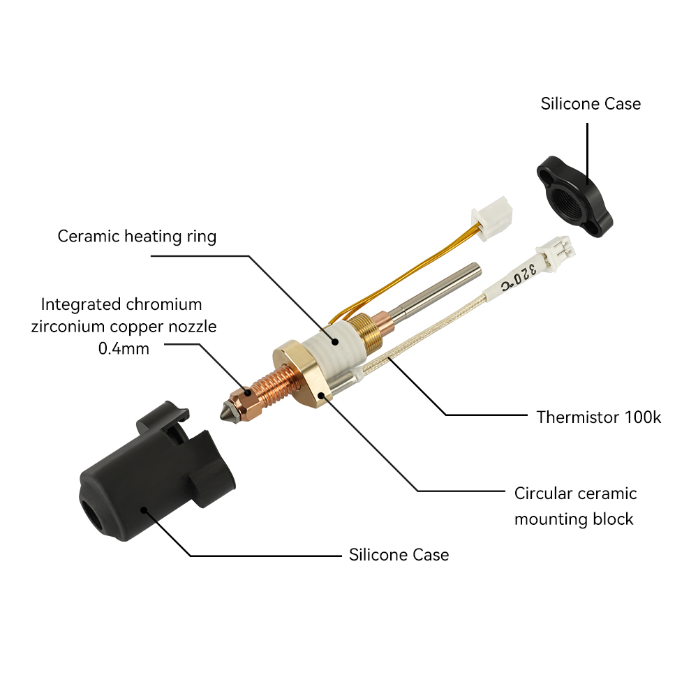 For Creality K1C/K1 Max Hotend - đánh giá và giá High Flow Ceramic Hotend