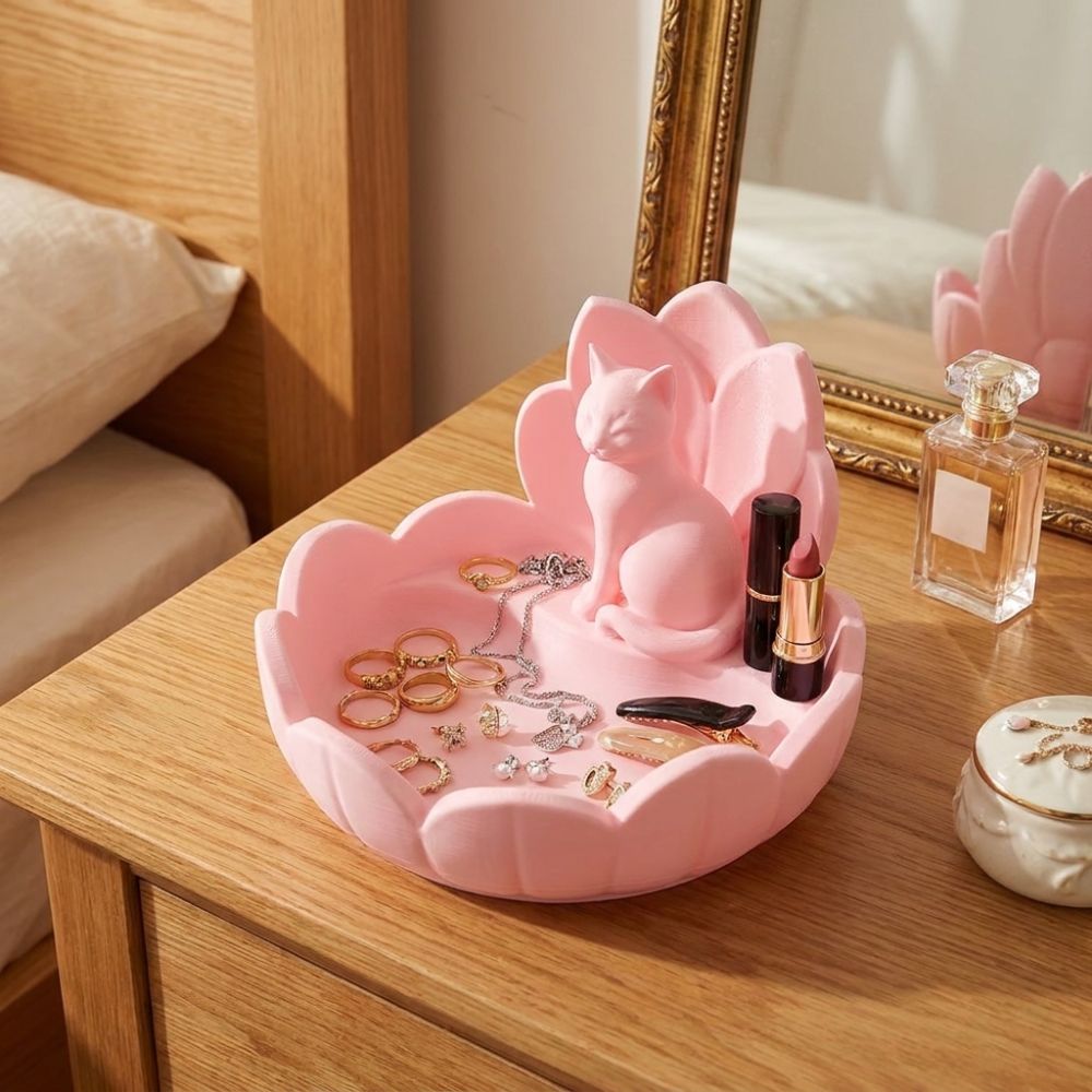 Cute Lotus Cat Jewelry Storage - đánh giá và giá 3D Printer Stand