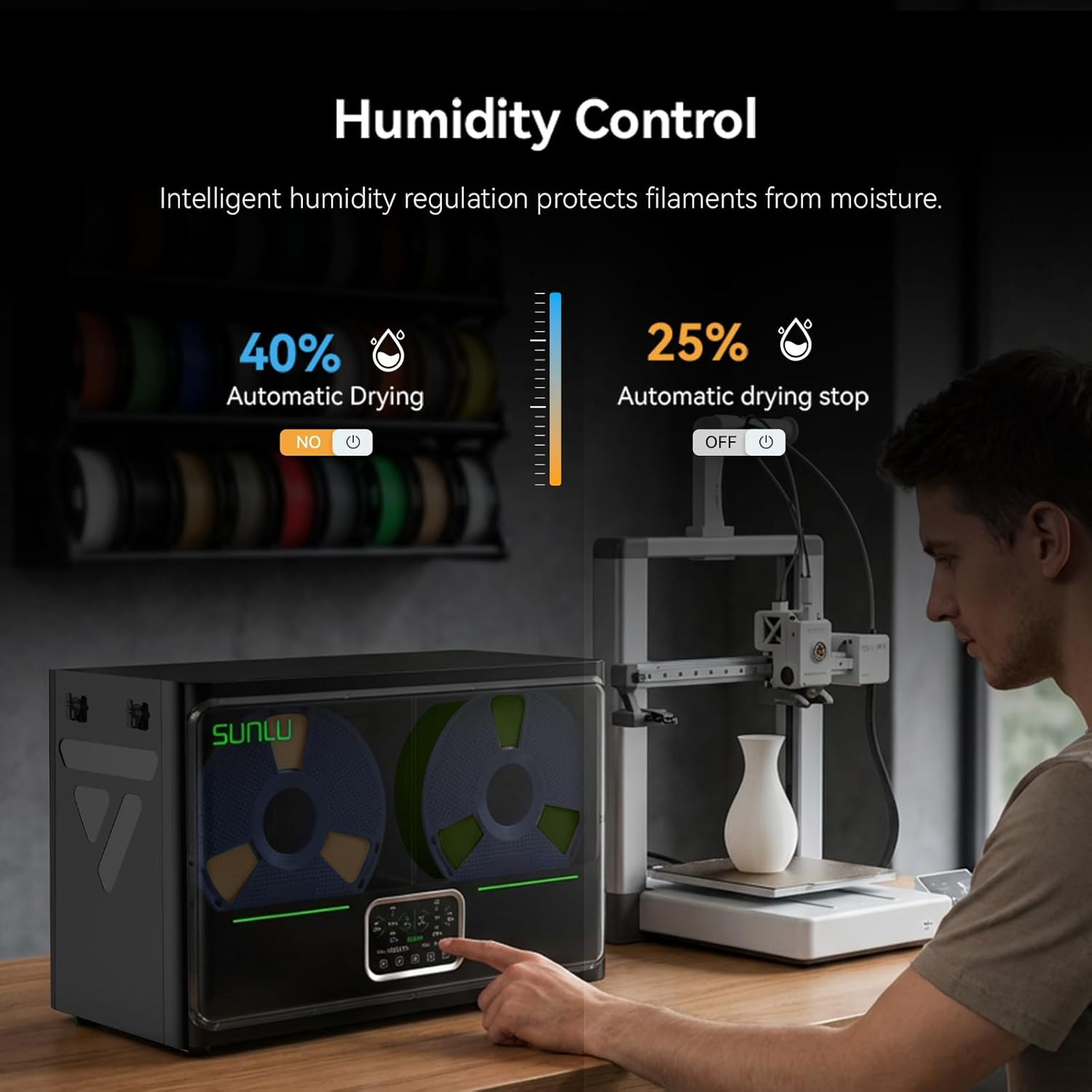 SUNLU S4 Pro 3D Filament Dryer - đánh giá và giá Filament 1.75