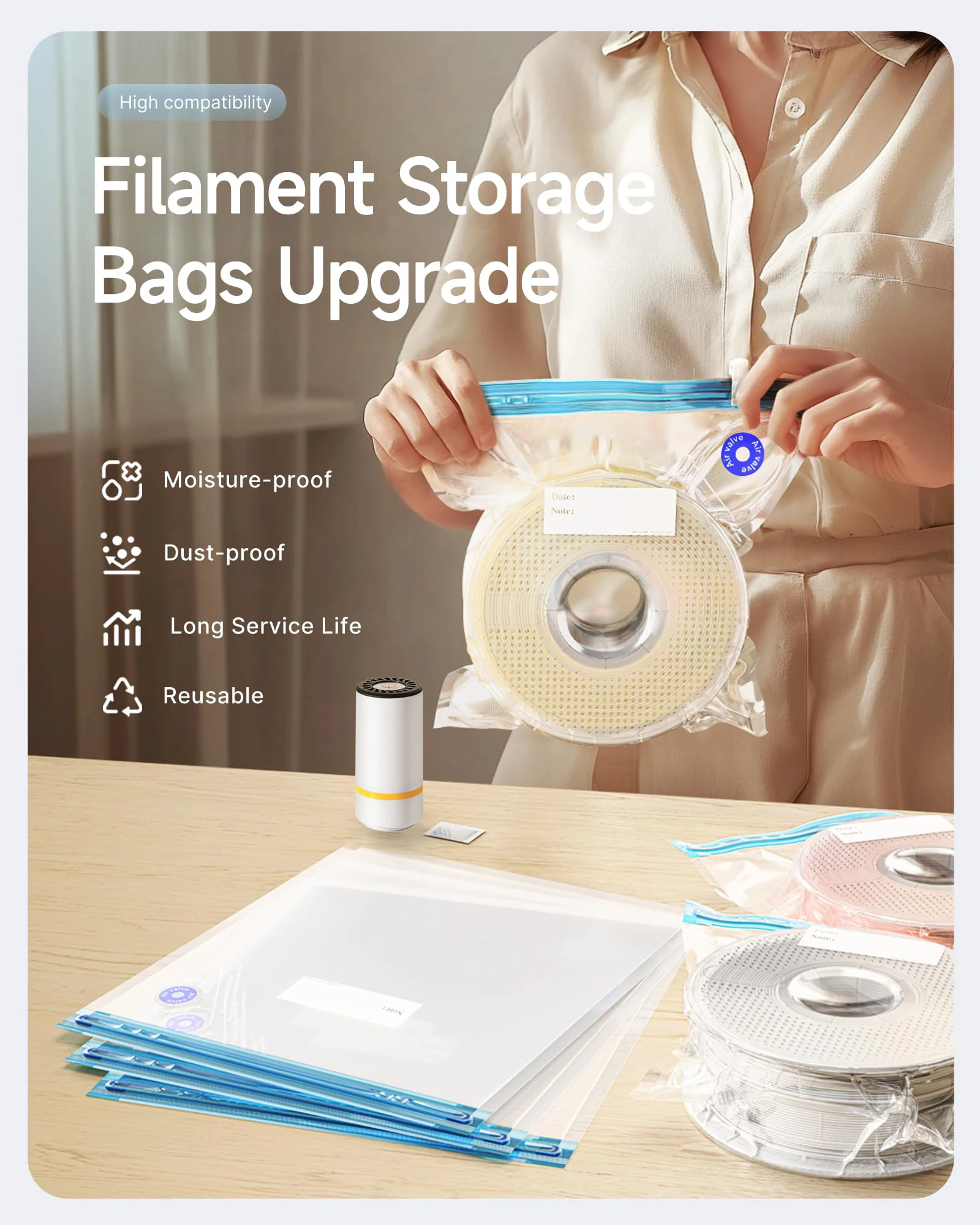 3D Printer Filament Vacuum Bag - đánh giá và giá 3D Printer Stand