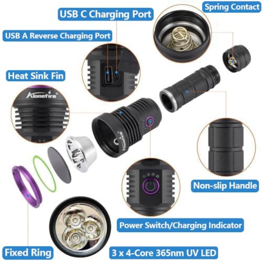 SV43 36W 365nm UV Flashlight U - đánh giá và giá Uv Resin