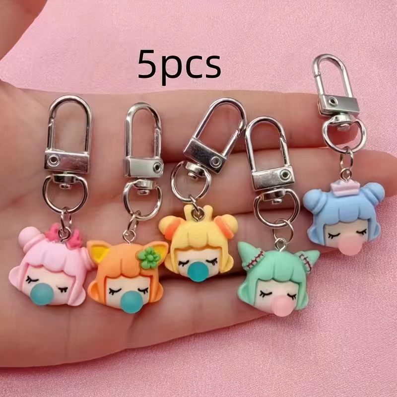 5pcs resin girl keychain, suit - đánh giá và giá Resin