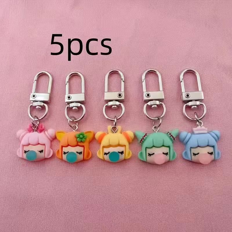 5pcs resin girl keychain, suit - đánh giá và giá Resin